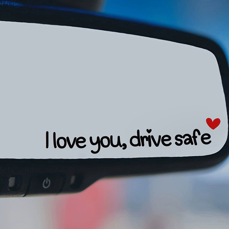 Car Accessories For Women - ملصقات مرآة السيارة الآمنة I Love