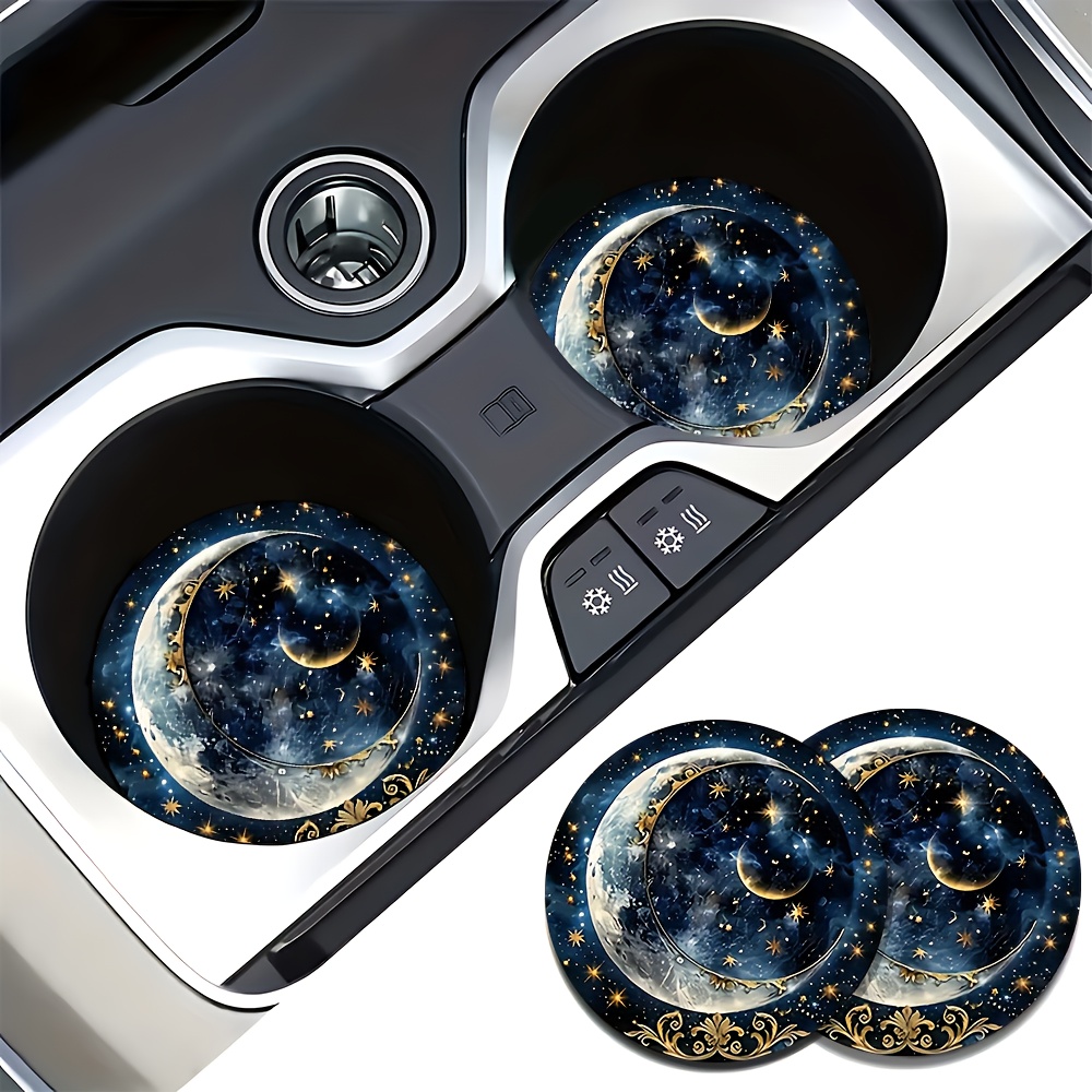Car Accessories For Women - قطعتان من حاملات أكواب السيارة بتصميم