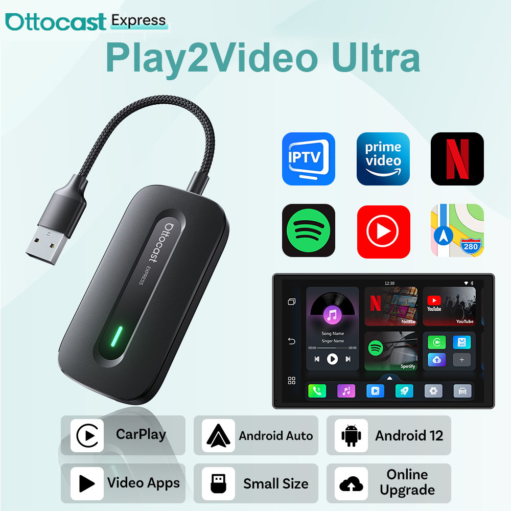 Car Accessories Youtube - محول OTTOCAST Play2Video Express اللاسلكي لـ