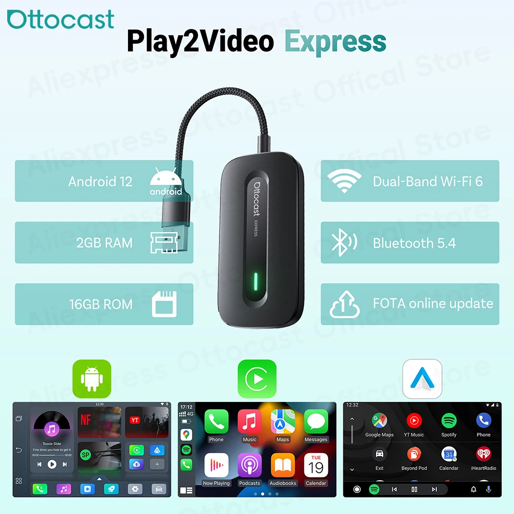 محول OTTOCAST Play2Video Expre - مراجعة Car Accessories Youtube وسعره