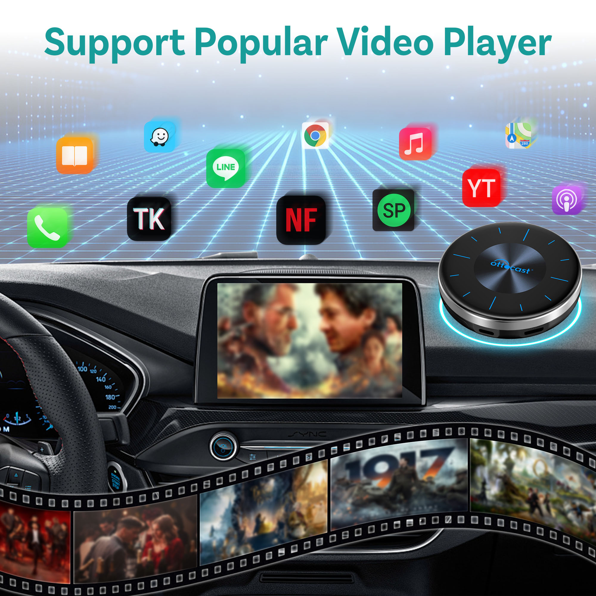 جهاز OTTOCAST P3 AI Box بنظام  - مراجعة Car Accessories Youtube وسعره